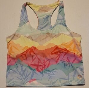 Pro Player Multicolor Mountain And Leaves Athletic Tank With Bralette, Small